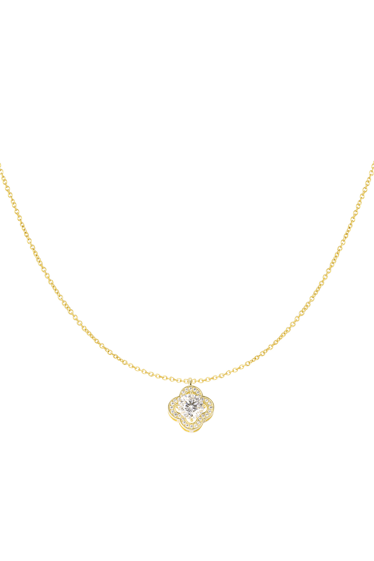 Groothandel 925 Sterling Zilveren Klavertje Steen Ketting Set van 1
