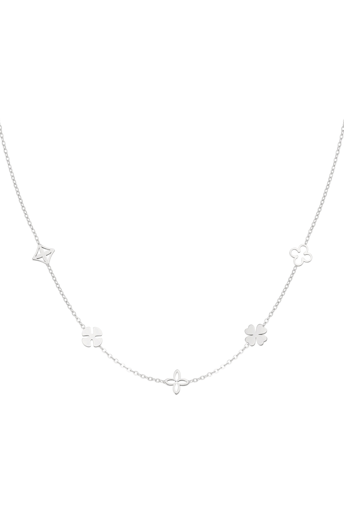 Groothandel Flower Power Halsketting RVS Goudkleurig Set van 1
