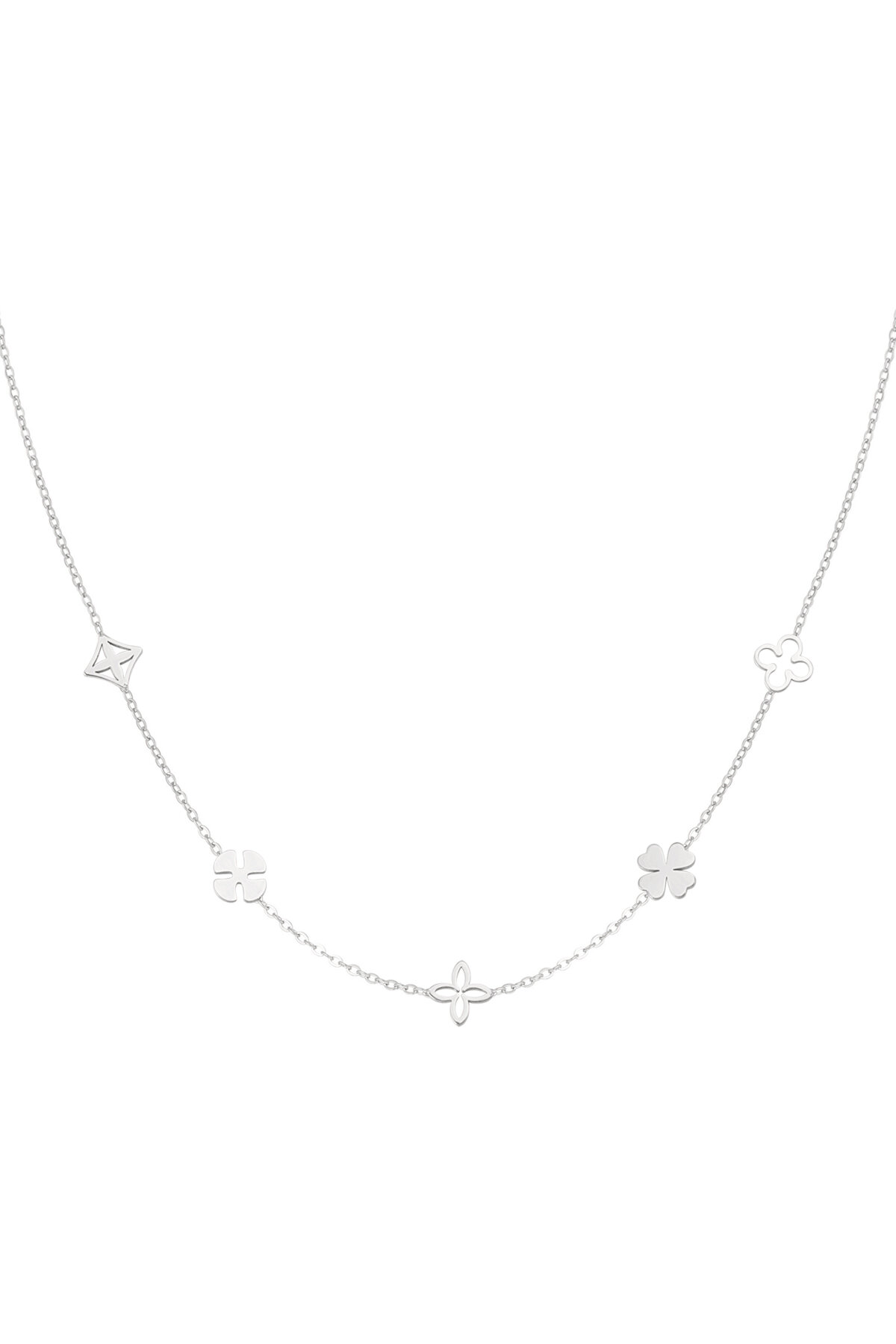 Flower power necklace - Silver Color color h5