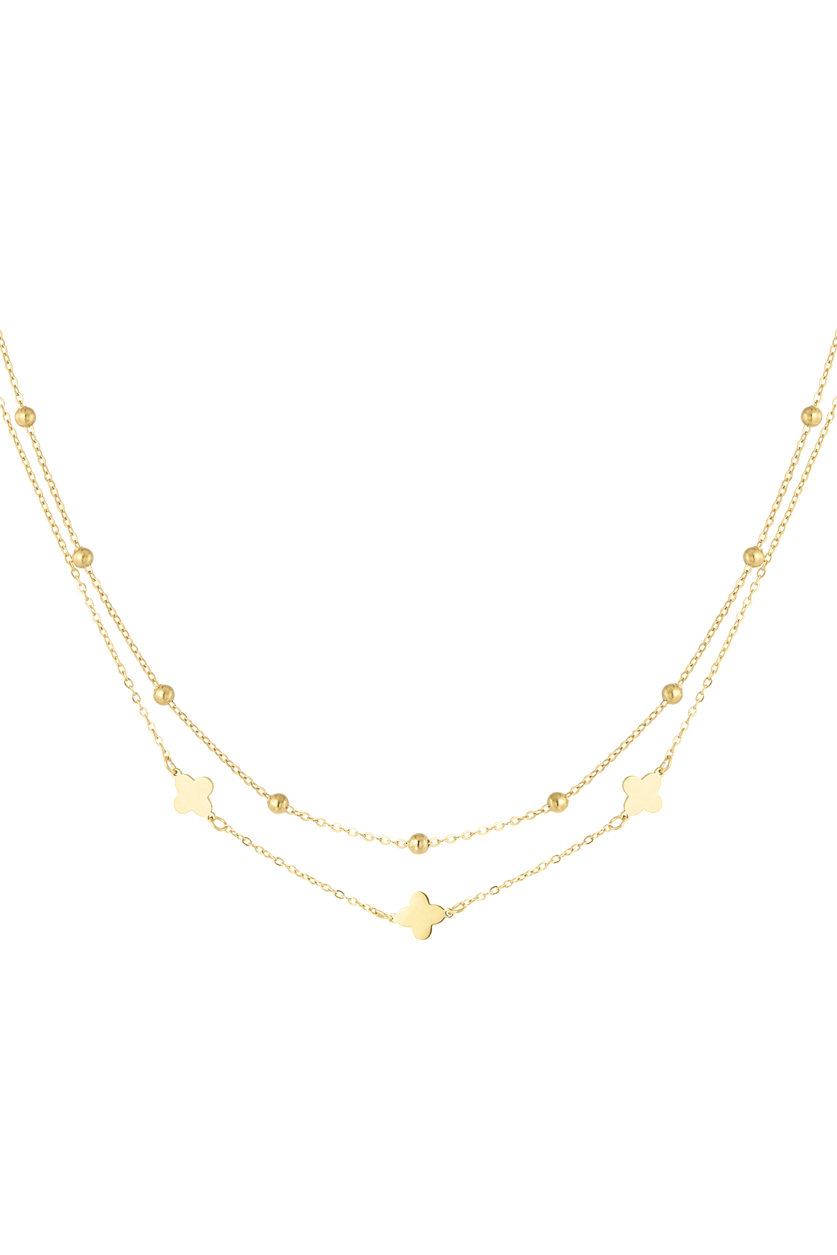 collar doble trébol/bolas h5 