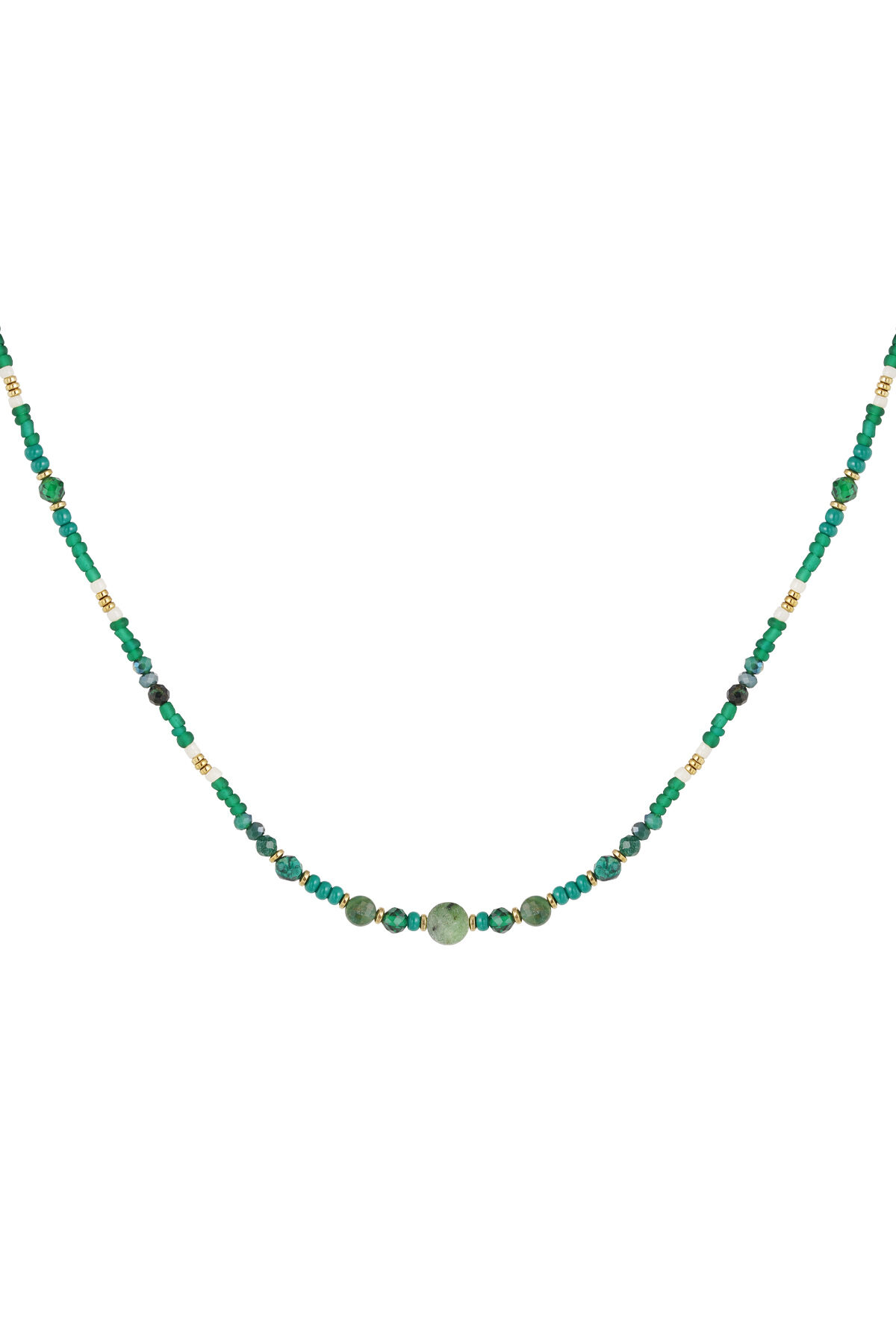 Collier perles vertes 