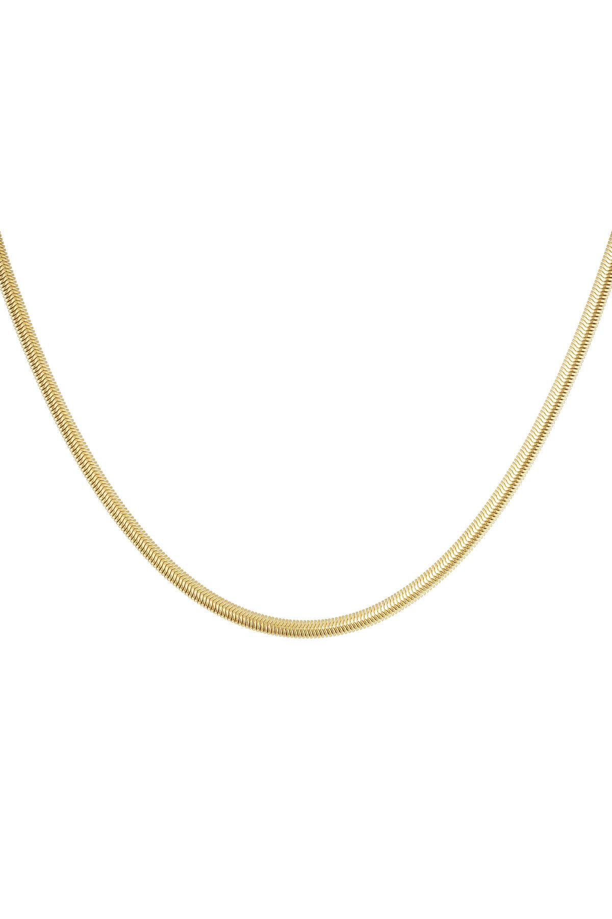 necklace flat with print - Gold color-4.0mm 2