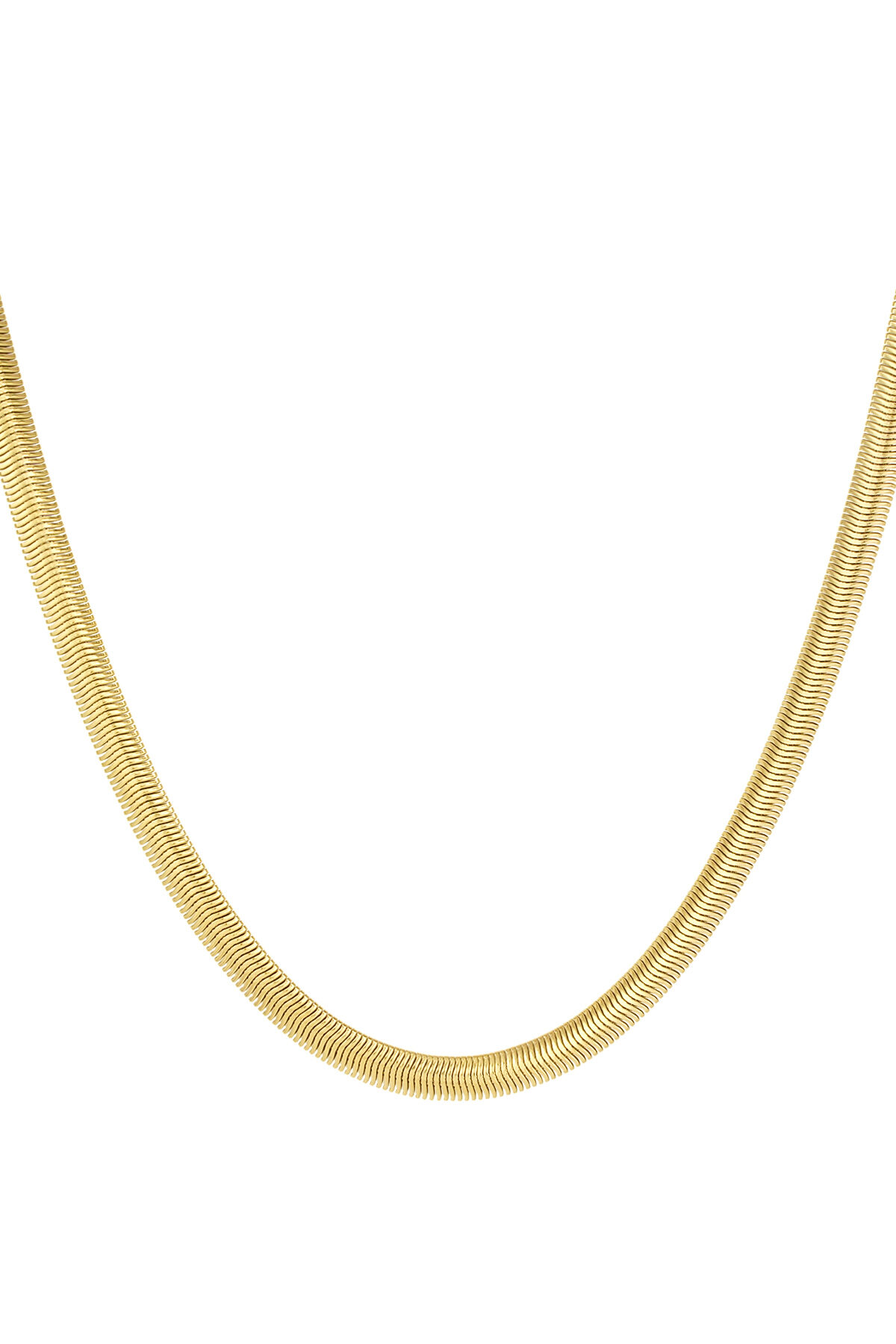 unisex chain flat with structure - Gold color-6.0mm h5 