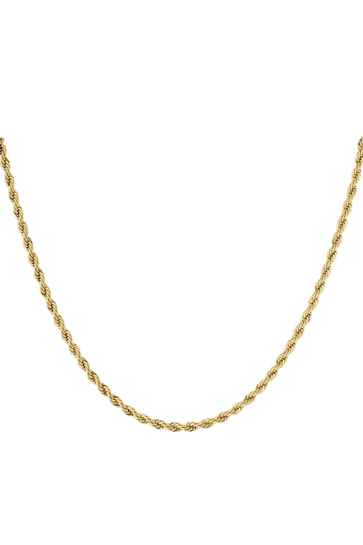 unisex twisted chain long 60cm - Gold color-4.0mm 