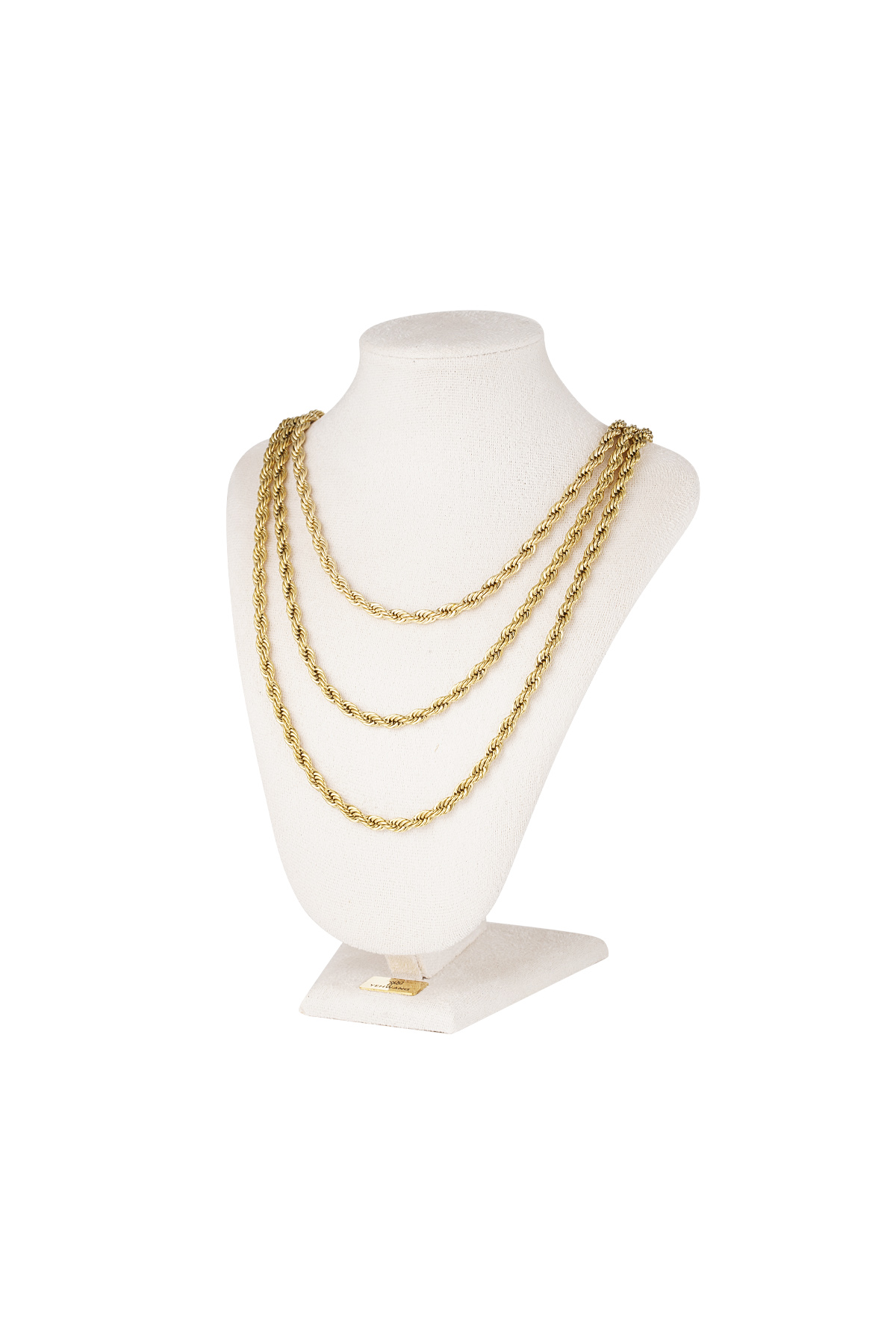 unisex necklace thick twisted 60cm - Gold color-4.5mm Picture5