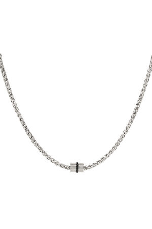 Herrenhalskette gedreht mit Charm – Silber h5
