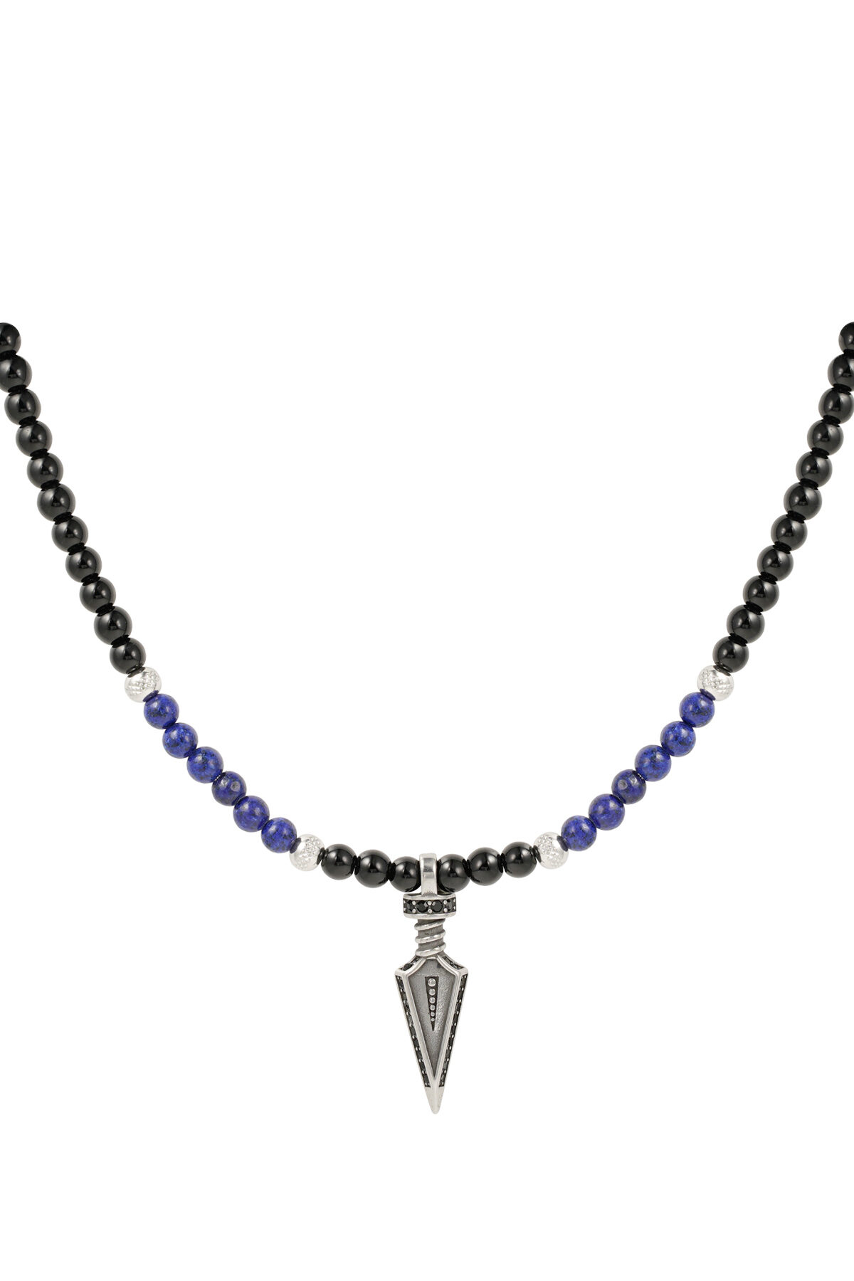 Collana da uomo con perline e ciondolo