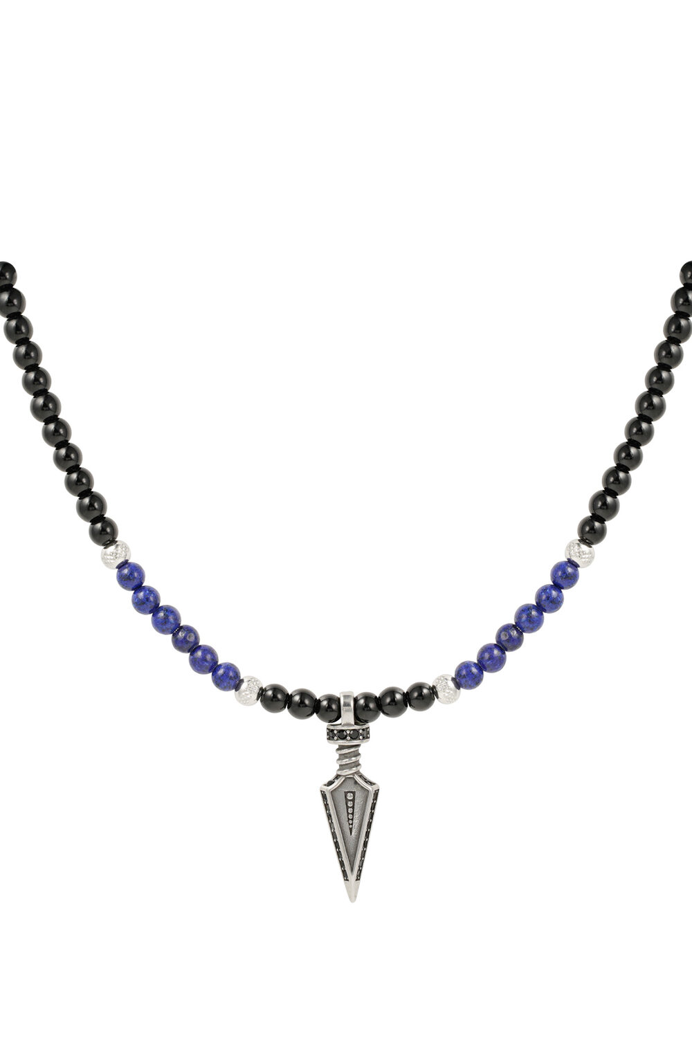 Collana da uomo con perline e ciondolo