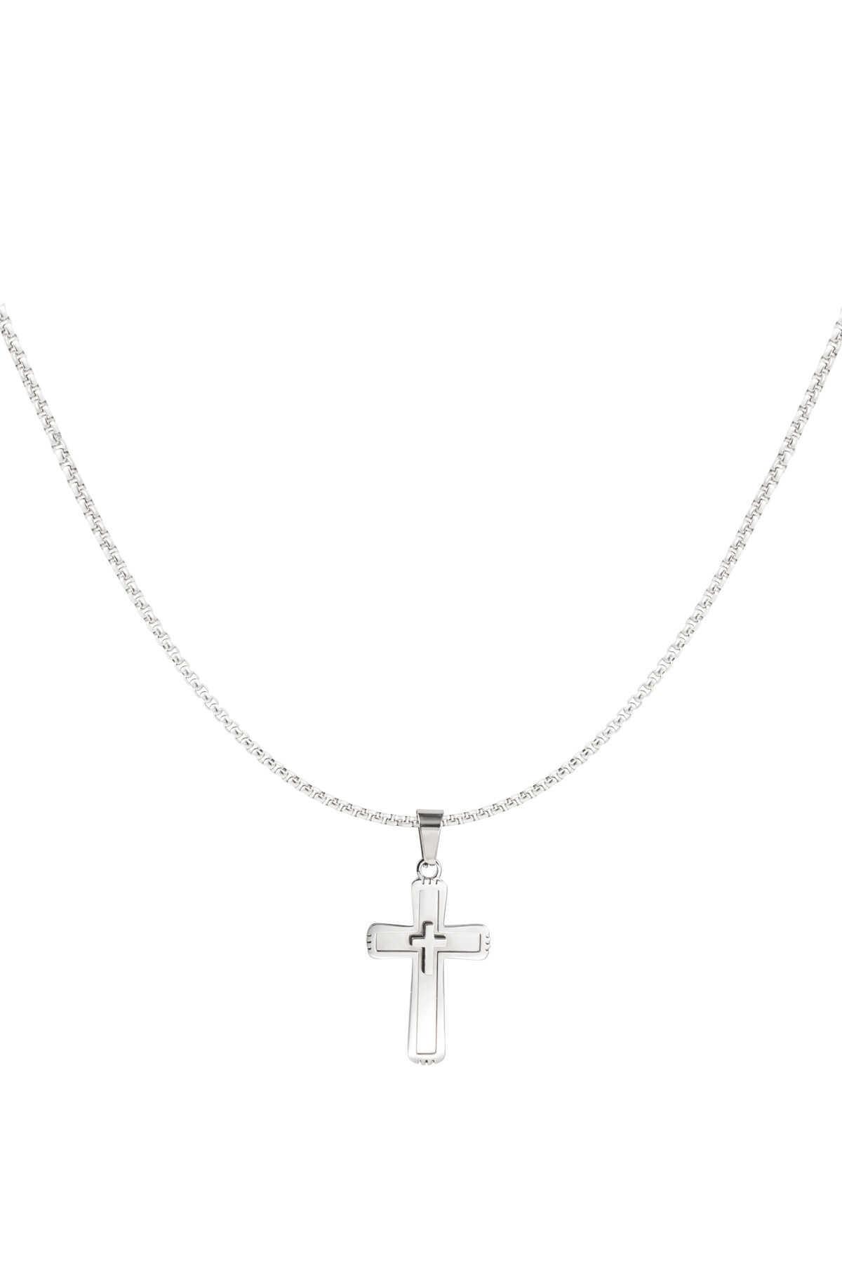 Herren-Kreuz-Halskette – Silber 