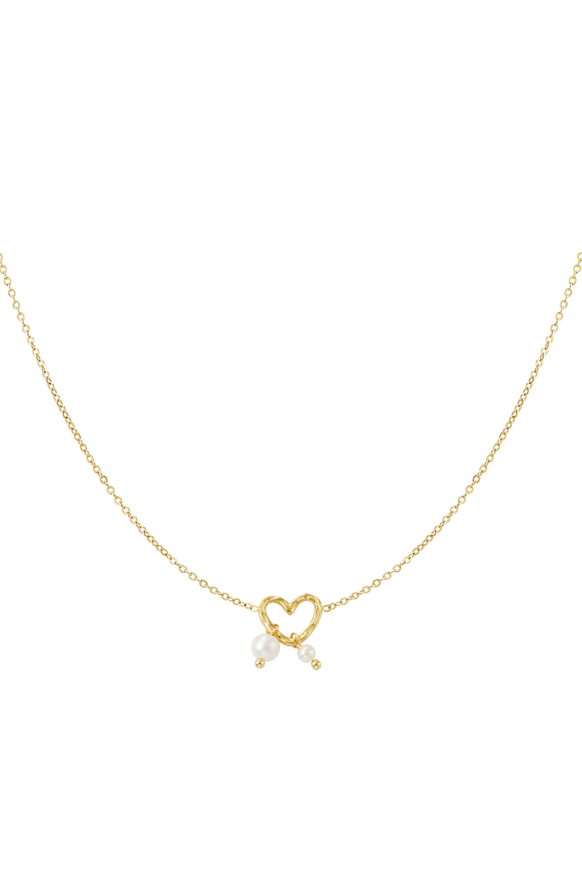 Collier perle amour - doré h5 