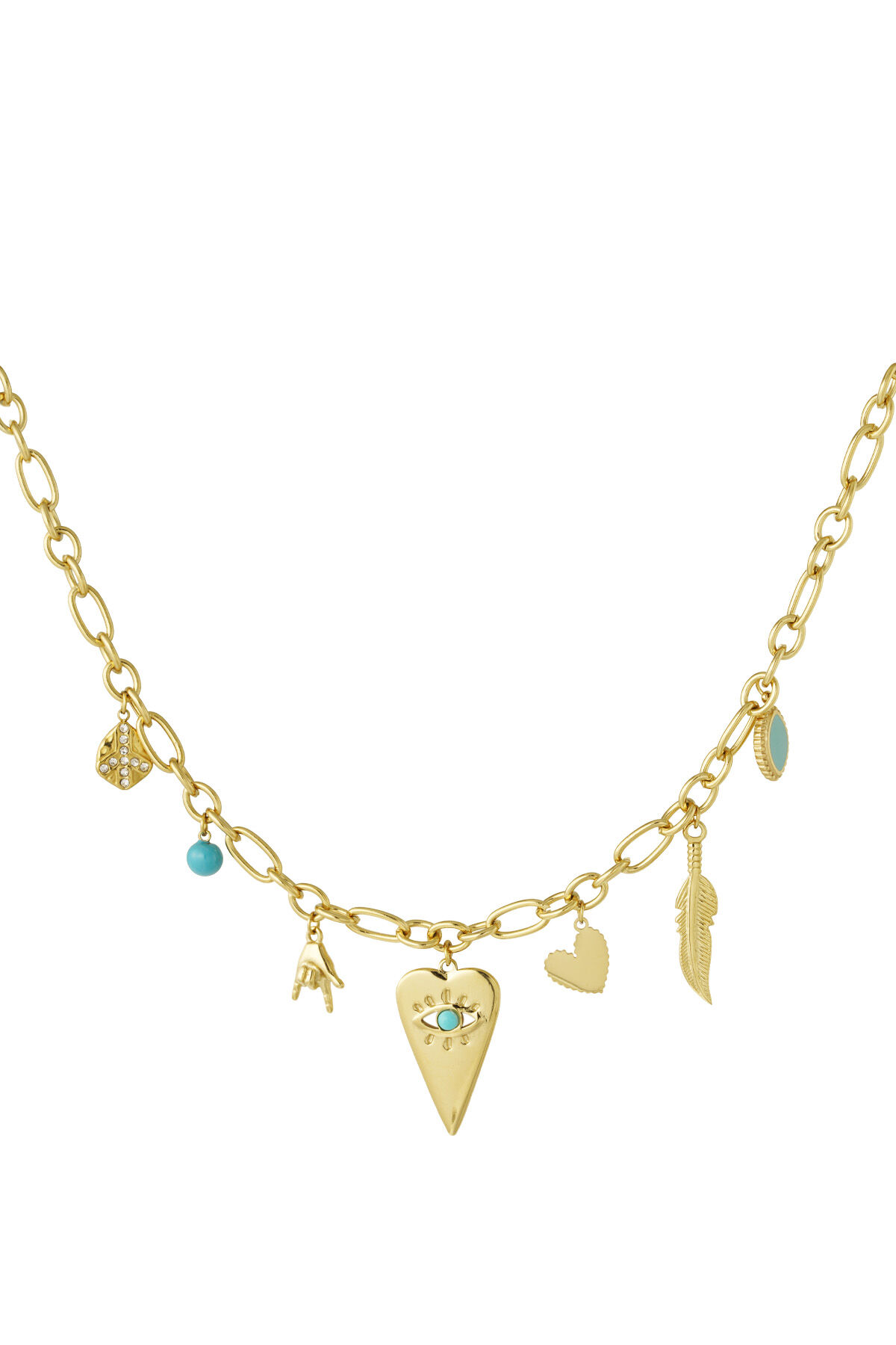 bedel ketting met vrolijke bedels h5 