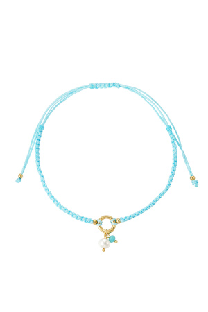 Braided Simple Anklet With Pearl h5 