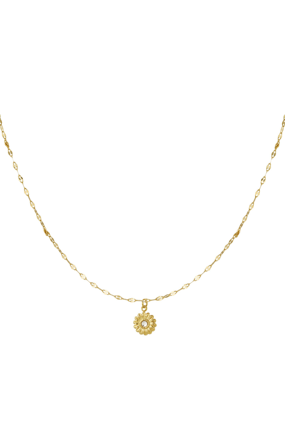 collar retorcido con dije de flor 