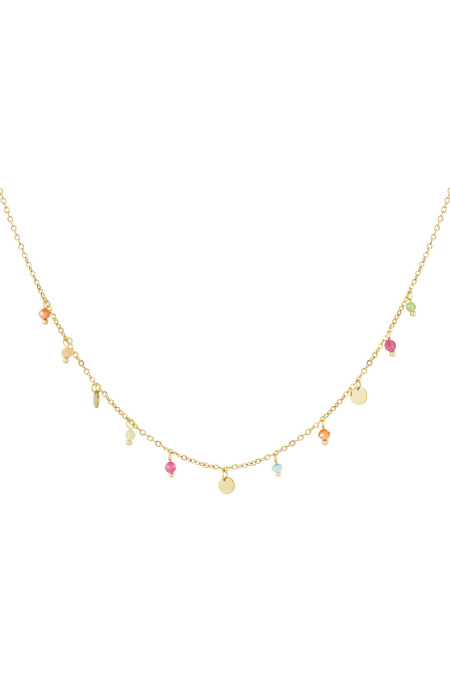 Charm-Halskette Bunter Tag – Goldfarbe - Goldfarbefarbe