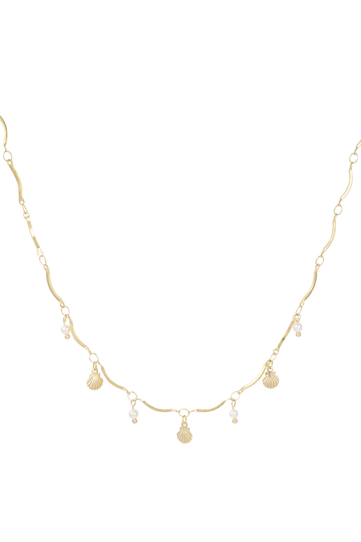 Collier vagues de plage - doré h5