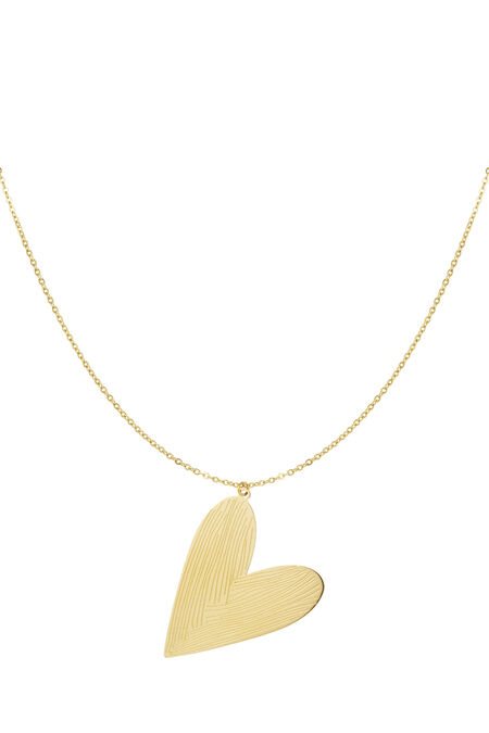 Long Necklace With Diagonally Large Heart