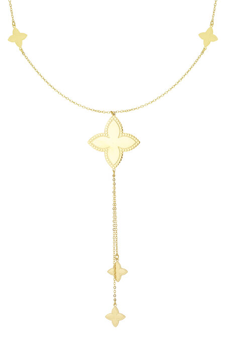 long necklace with various clover charms 2