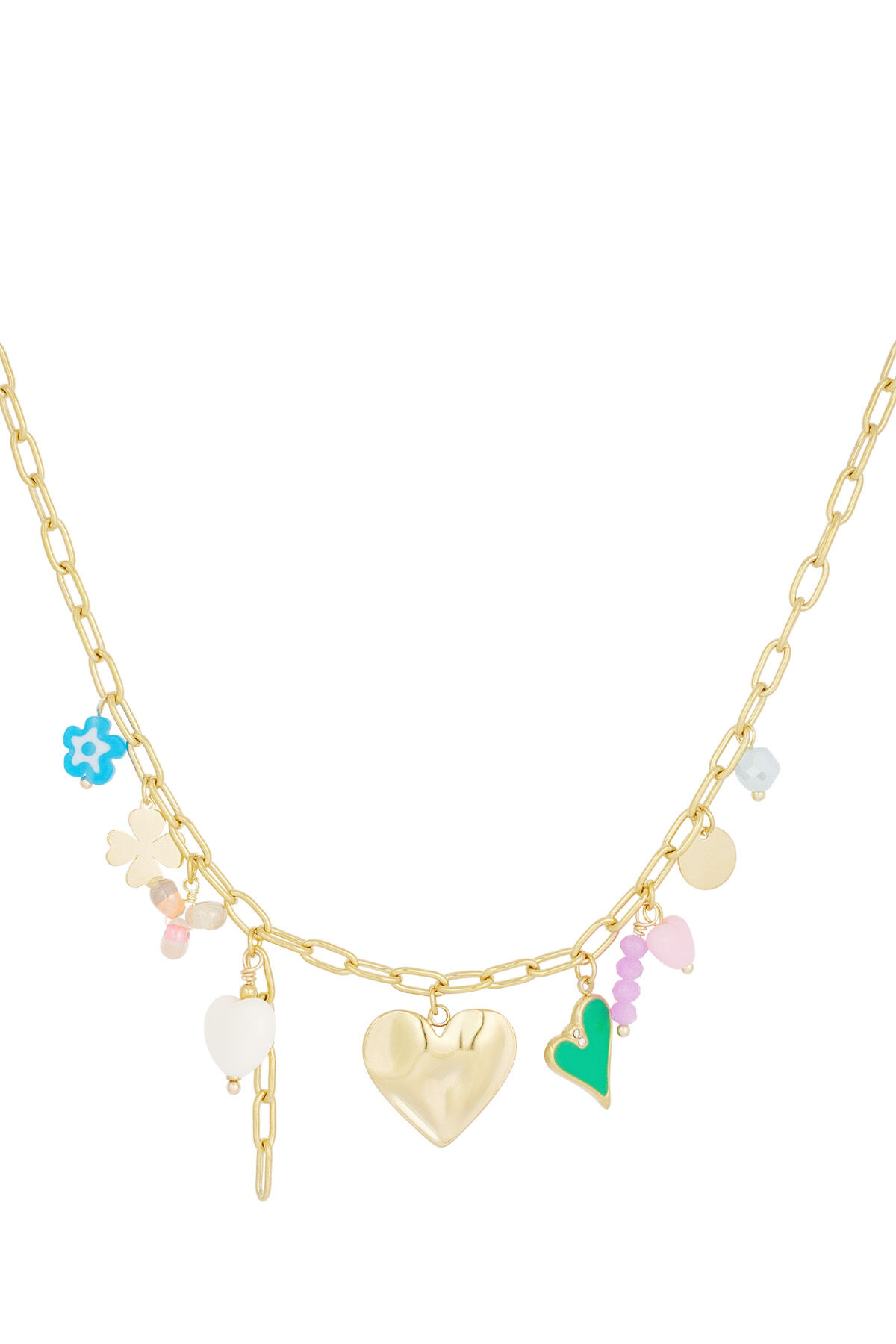 collar con dijes de colores - dorado h5 