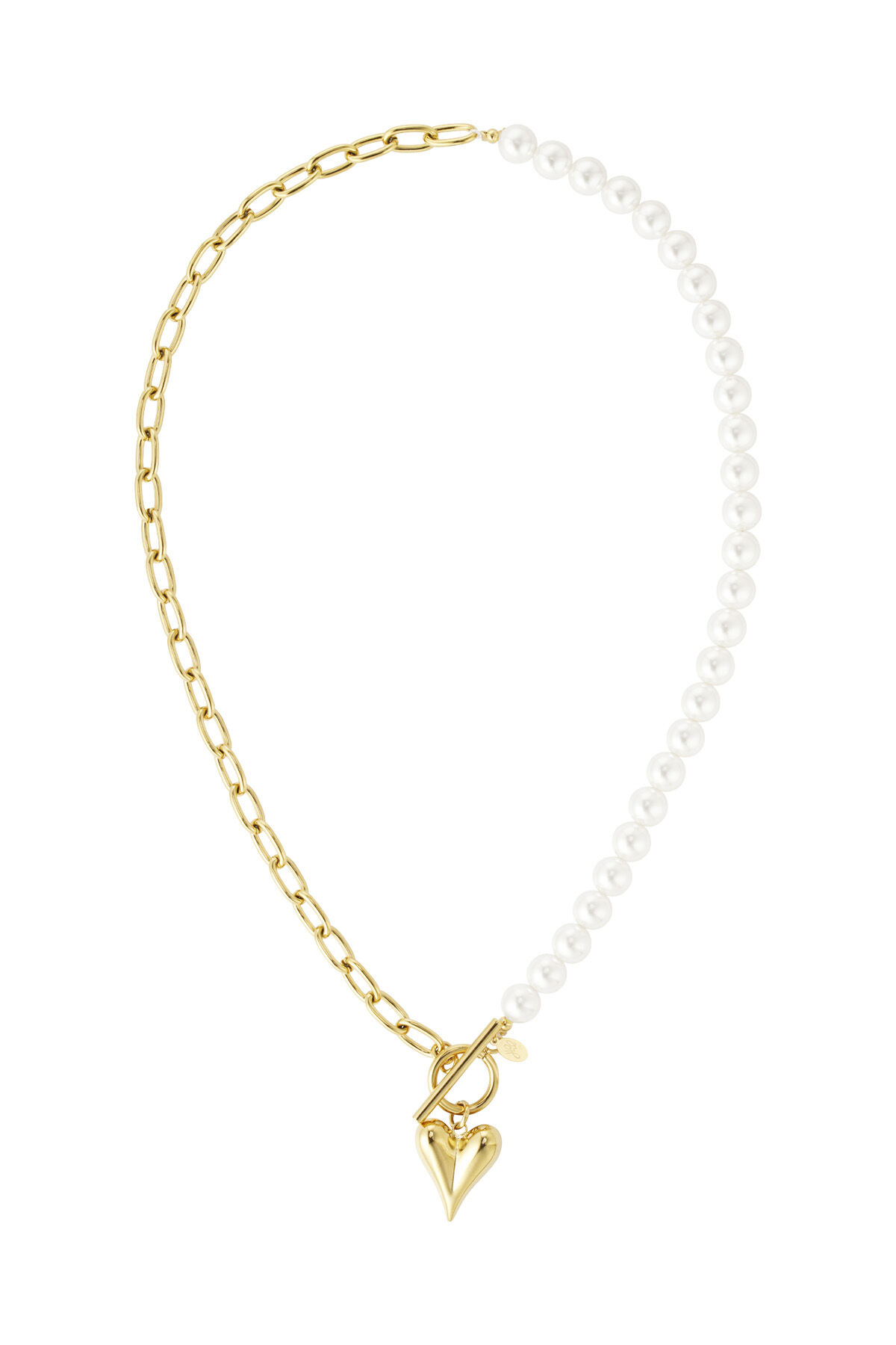 Collier de perles avec coeurs - Doré h5 Image4