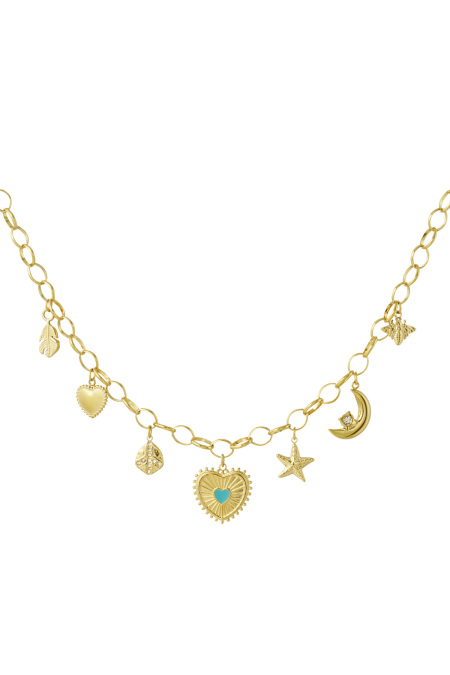 Sunny Love Charm Necklace - Silver Color Color