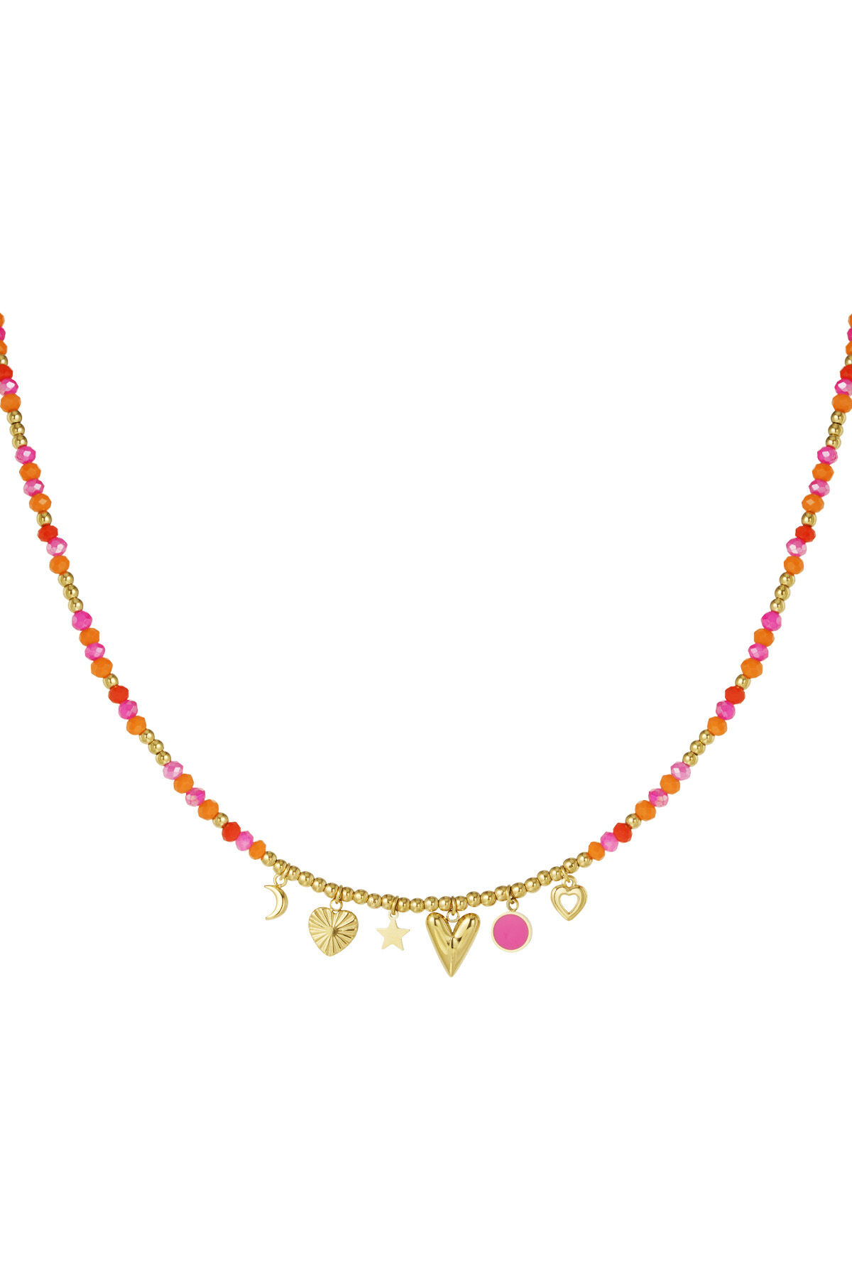 Ketting summer smile - oranje roze h5
