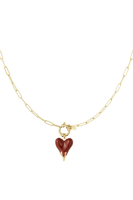 charm necklace heart on fire