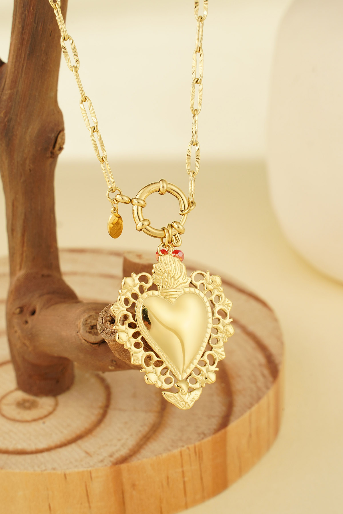 tropical heart charm necklace Afbeelding4