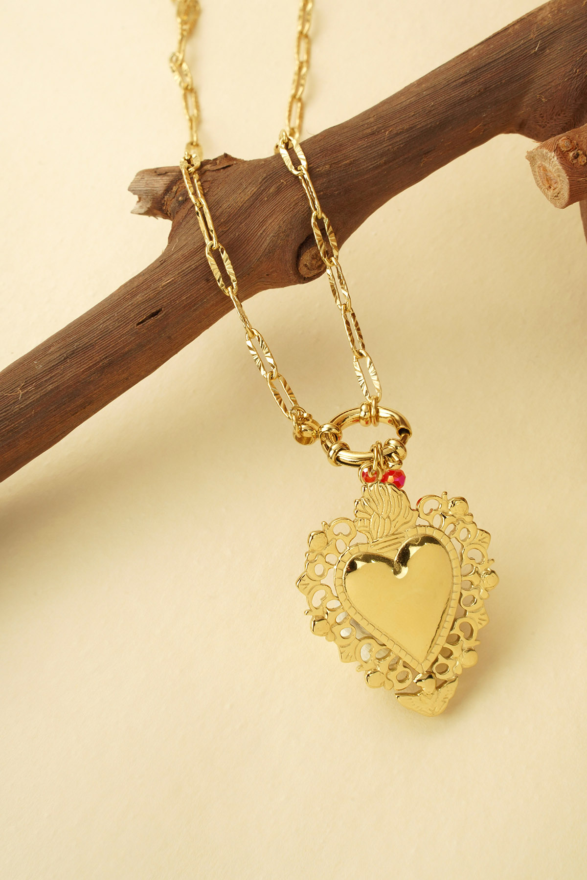 tropical heart charm necklace Afbeelding5