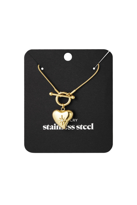 Lock Necklace With Big Heart Pendant 2