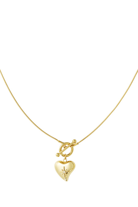 Lock Necklace With Big Heart Pendant