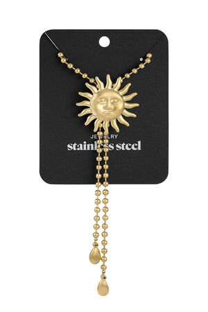 Lange Halskette „Sunny Charm“ – Goldfarbe - Goldfarbefarbe h5 Bild3