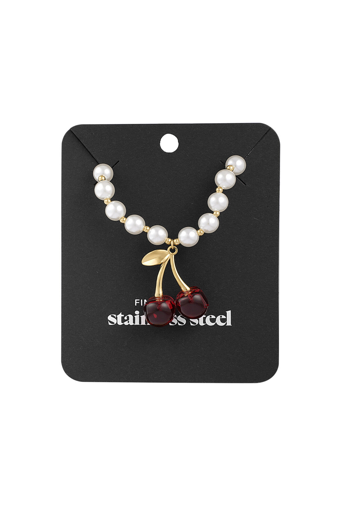Collar con cerezas en la parte superior - dorado Imagen3
