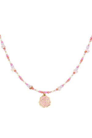boncuklu gül kolye - pembe ve h5