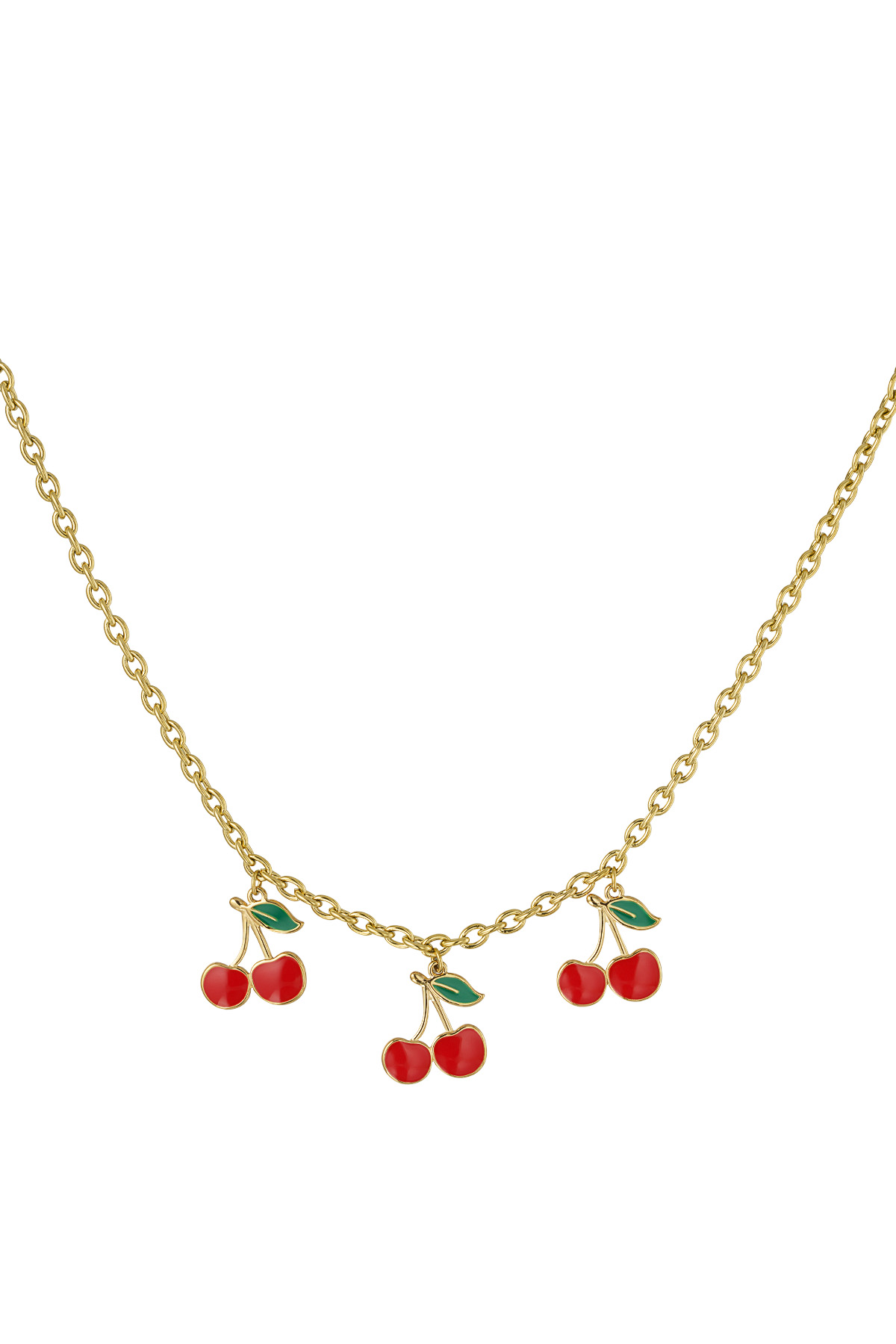 charm necklace triple cherry h5 