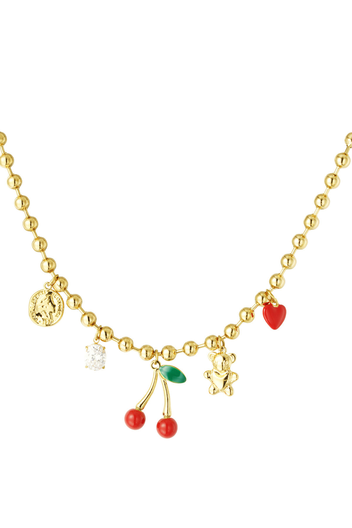 collana con ciondolo cherry chaser - color colore oro 