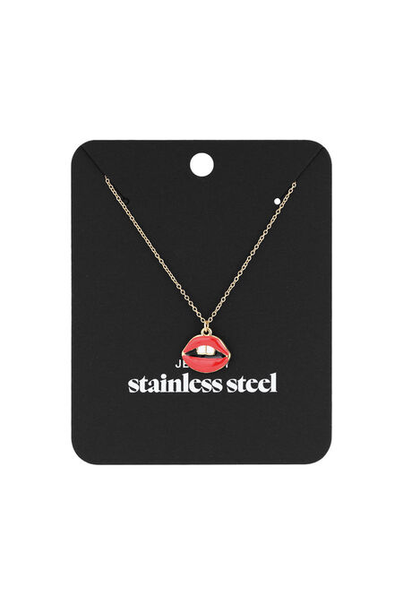 Halskette Kiss My Lips - Goldfarben