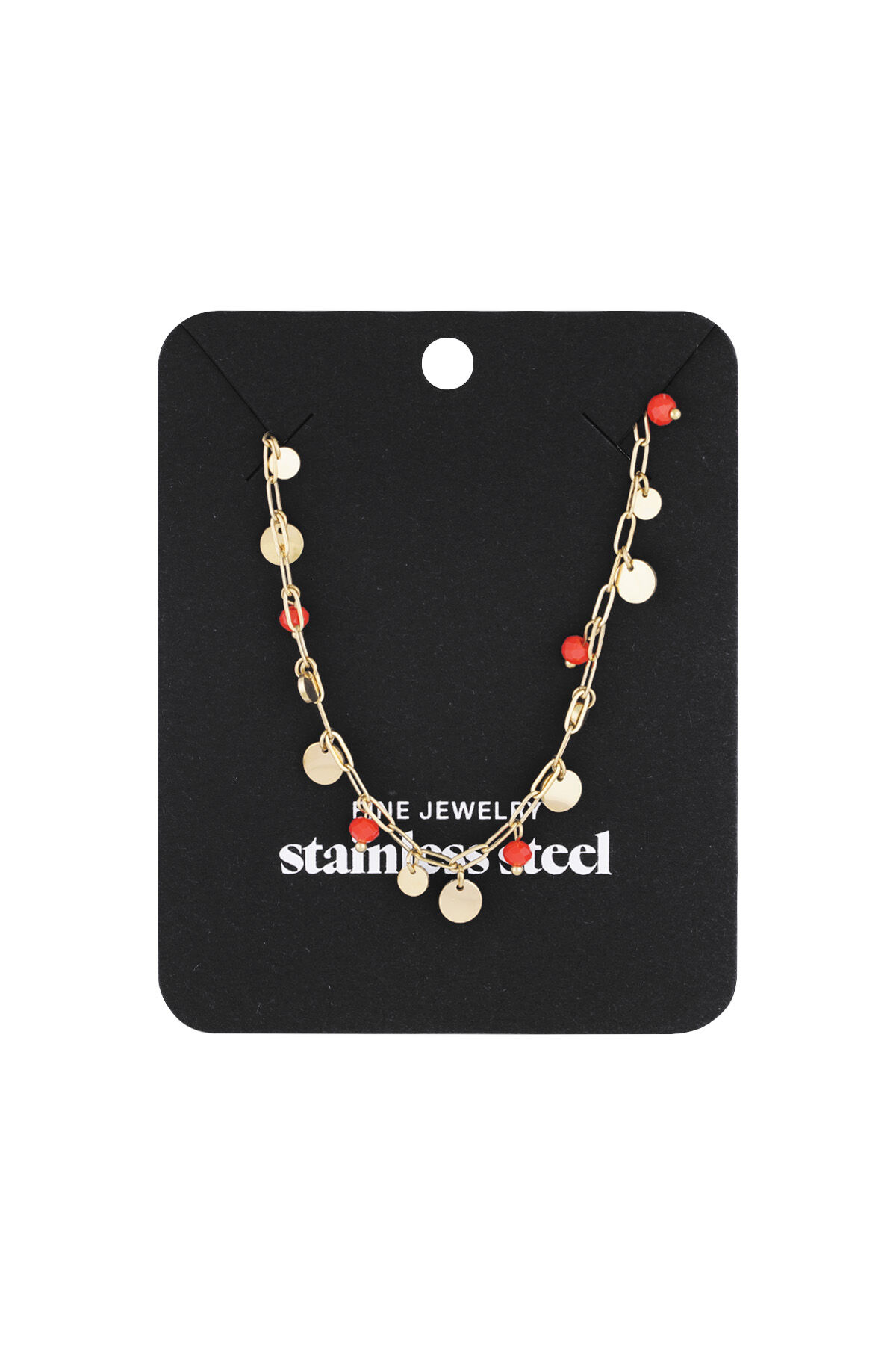 ketting mix van Goud kleur en rood Afbeelding3
