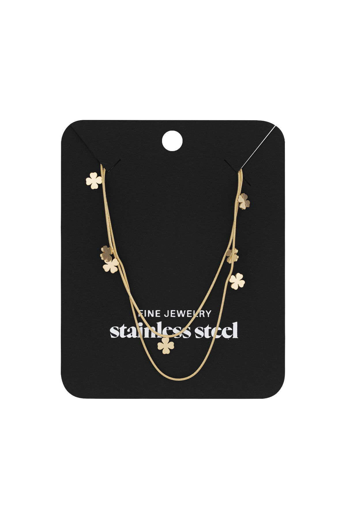 Collier double trèfle - Couleur dorée Image3