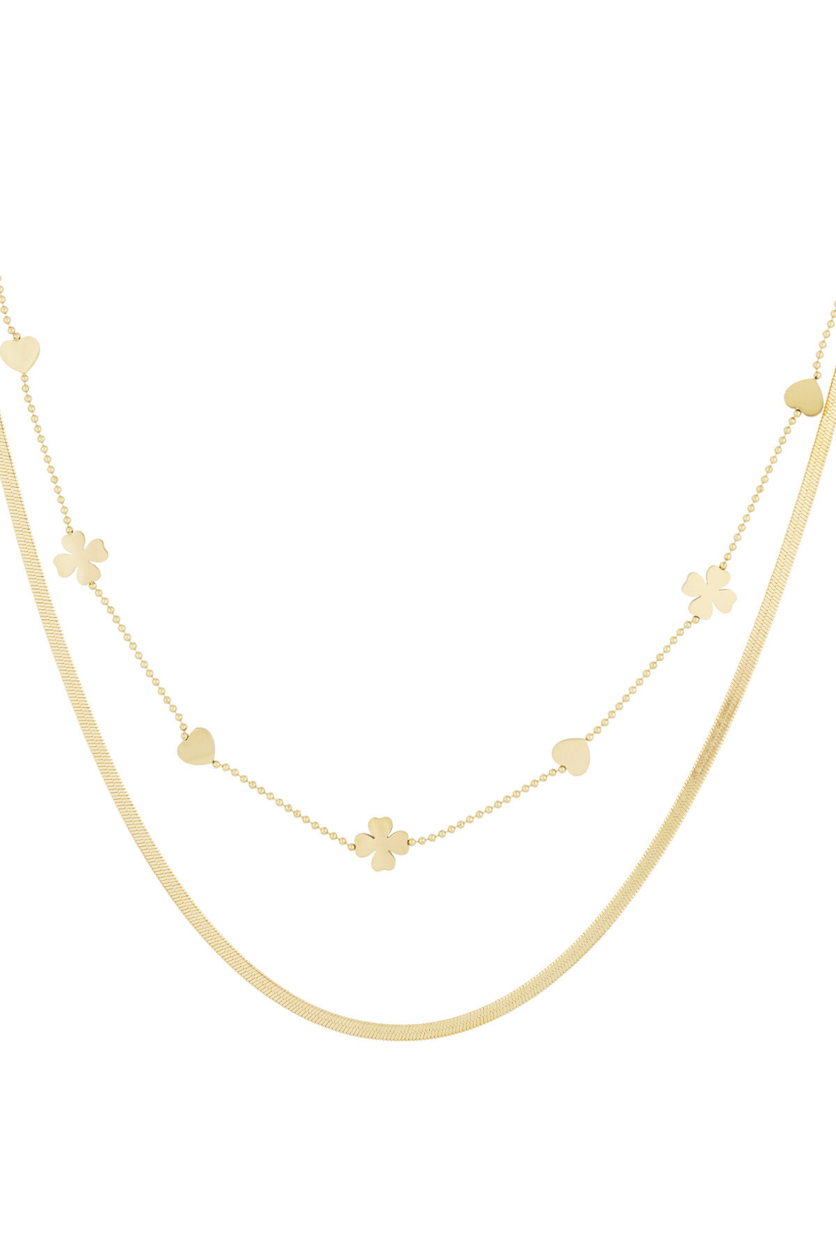 collana doppia trifoglio cuore 2