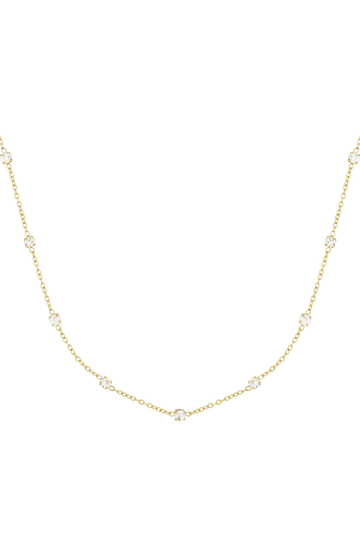 Diamant-Flüsterhalskette – Goldfarben 2