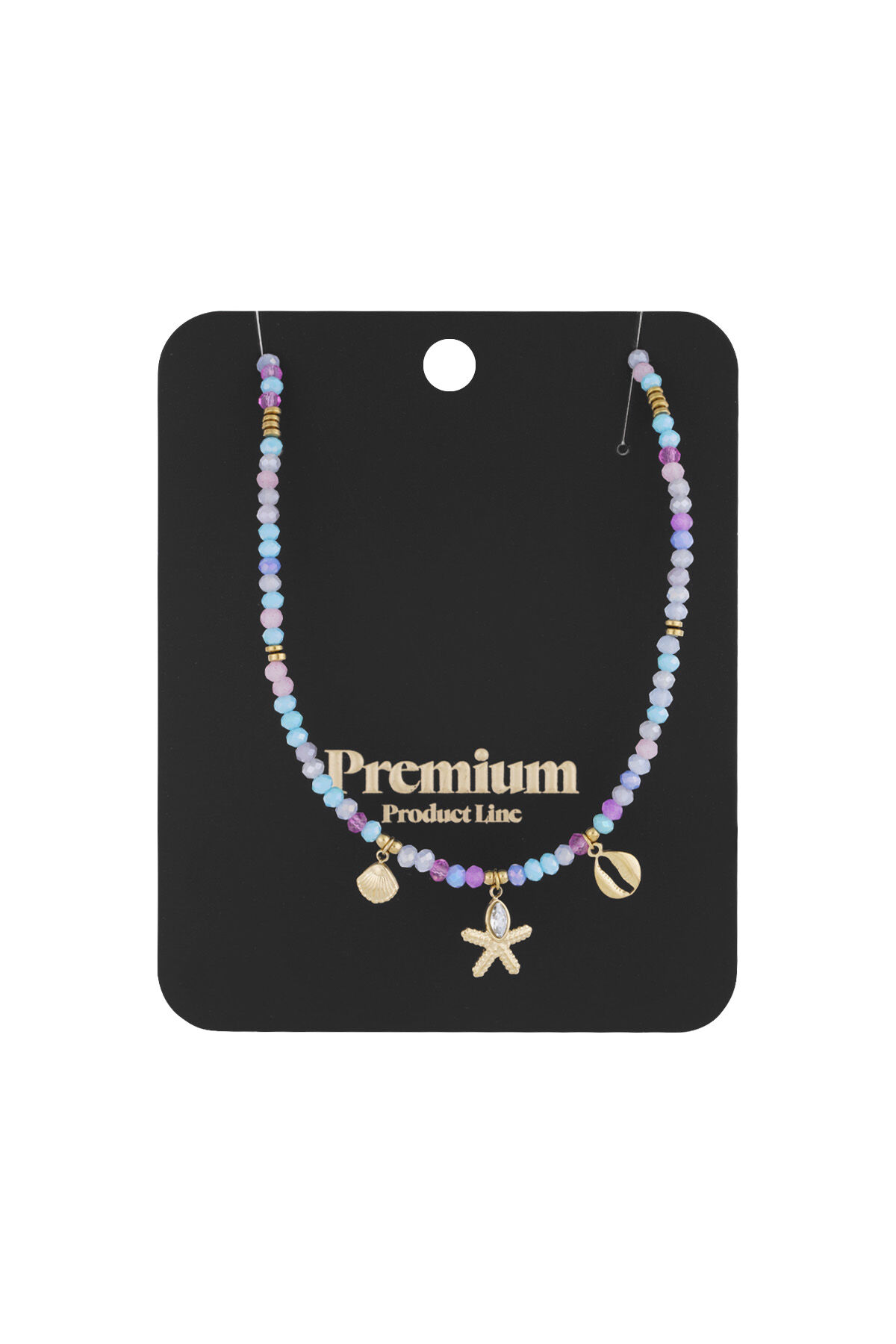 collar fiesta conchas - Color dorado azul h5 Imagen3