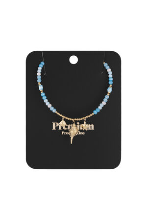 Collana conchiglia spettacolo - Colore oro blu h5 Immagine3