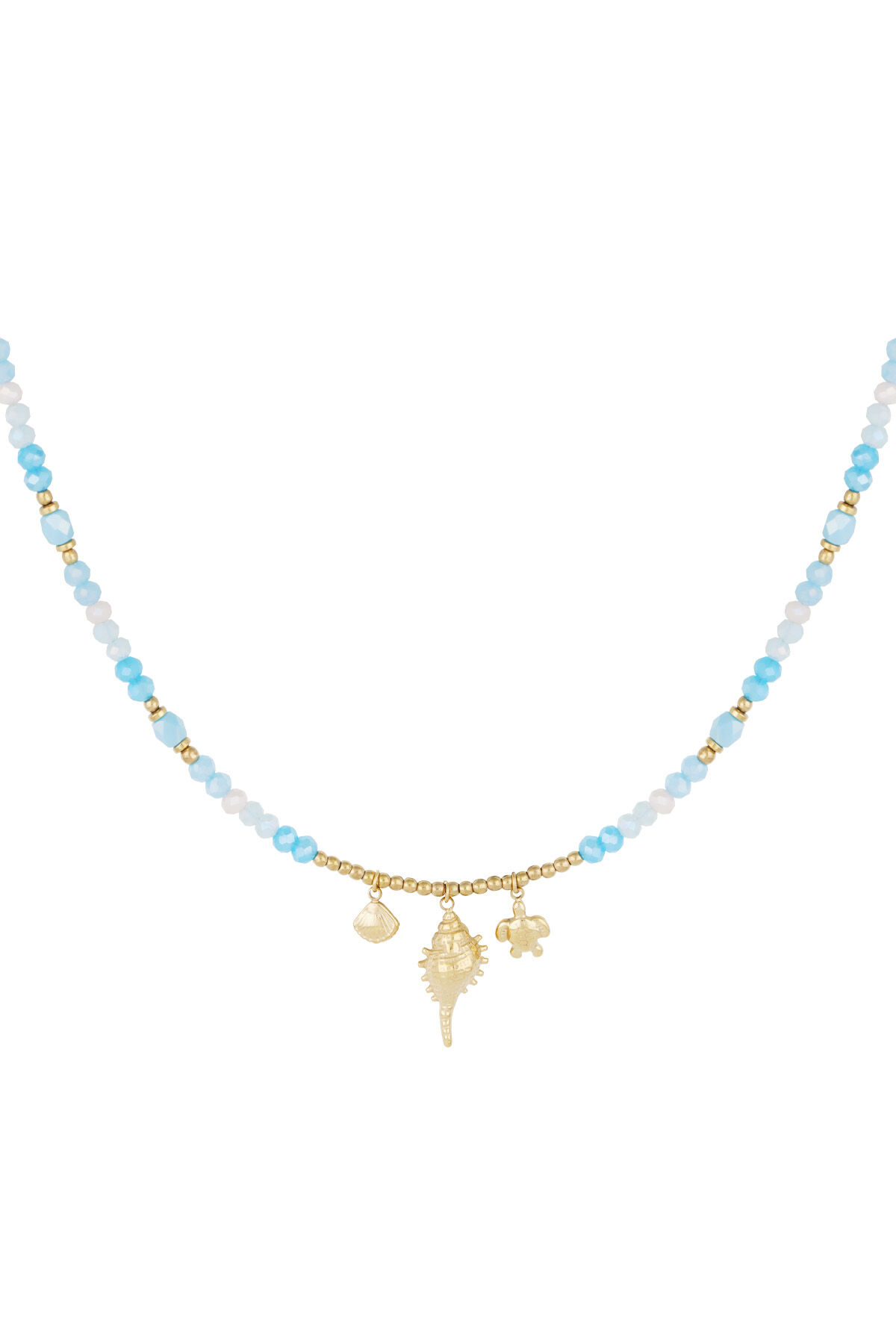 Collana conchiglia spettacolo - Colore oro blu