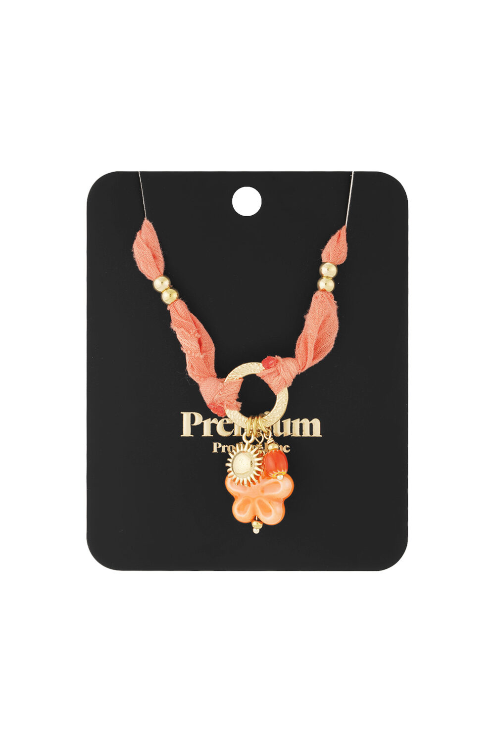 Collana floreale soleggiata - Colore arancione e oro h5Immagine3