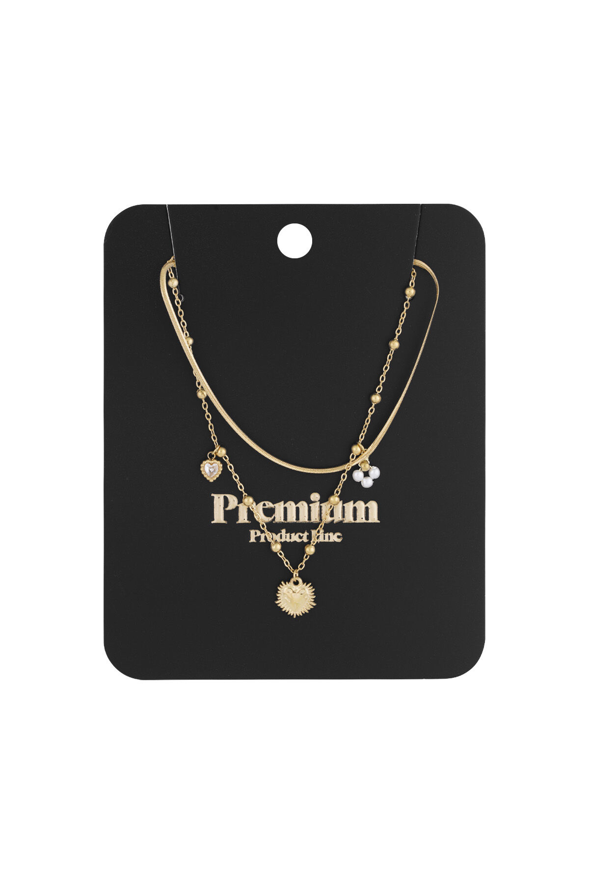 dubbele ketting met hart bedel Afbeelding3