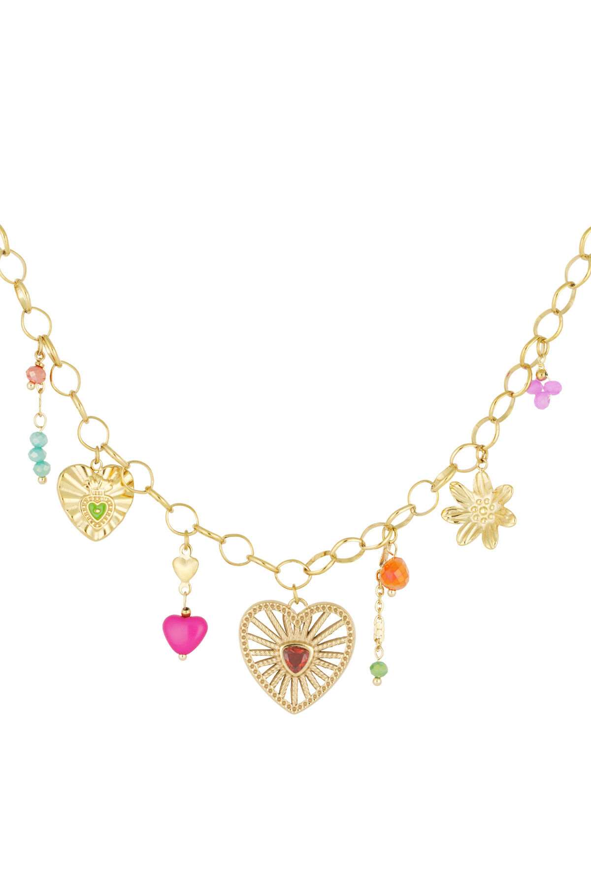 collier à breloques coeur confiture 