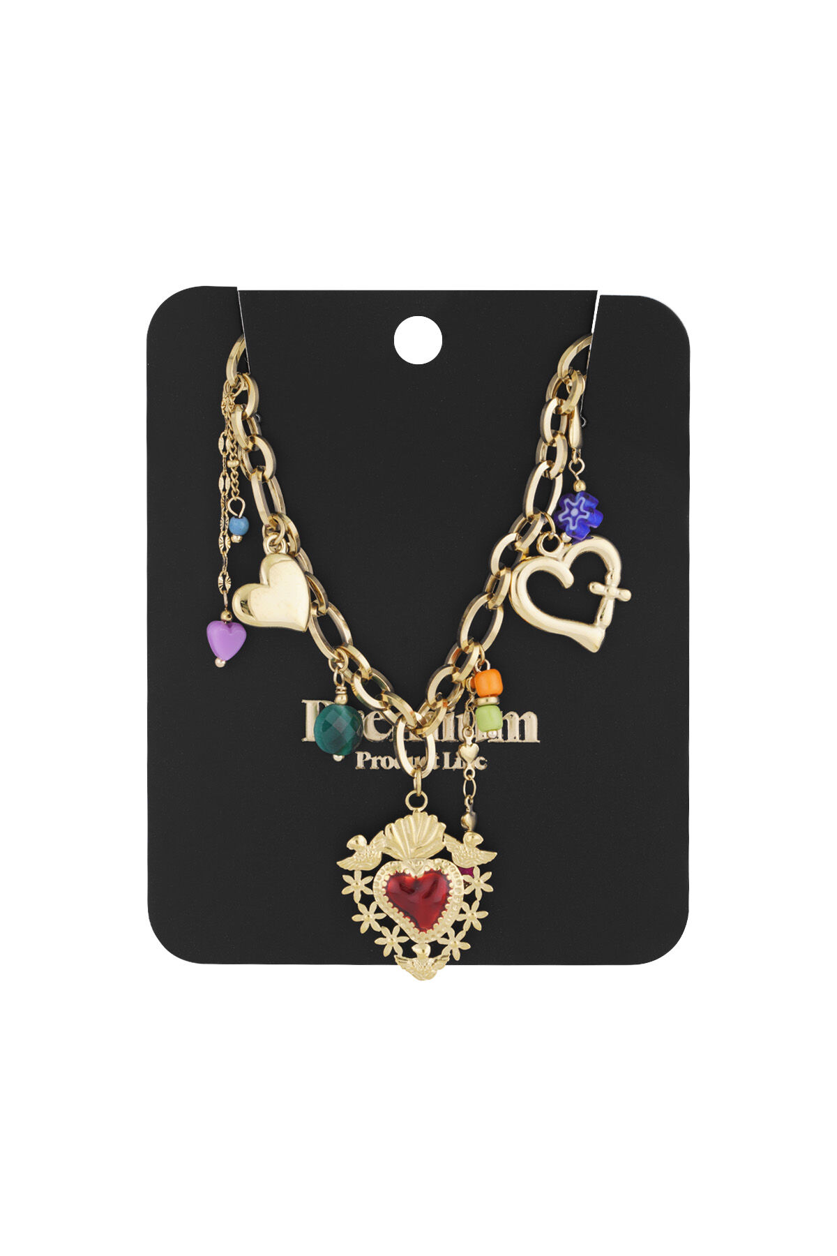 collana con ciondolo milagros cuore Immagine3