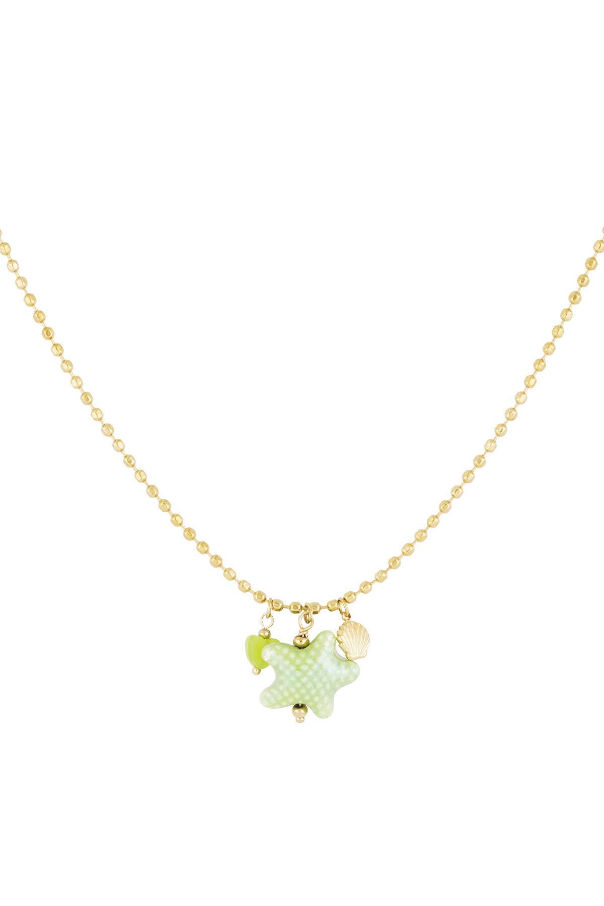 Collier bord de mer - Couleur vert et or h5 