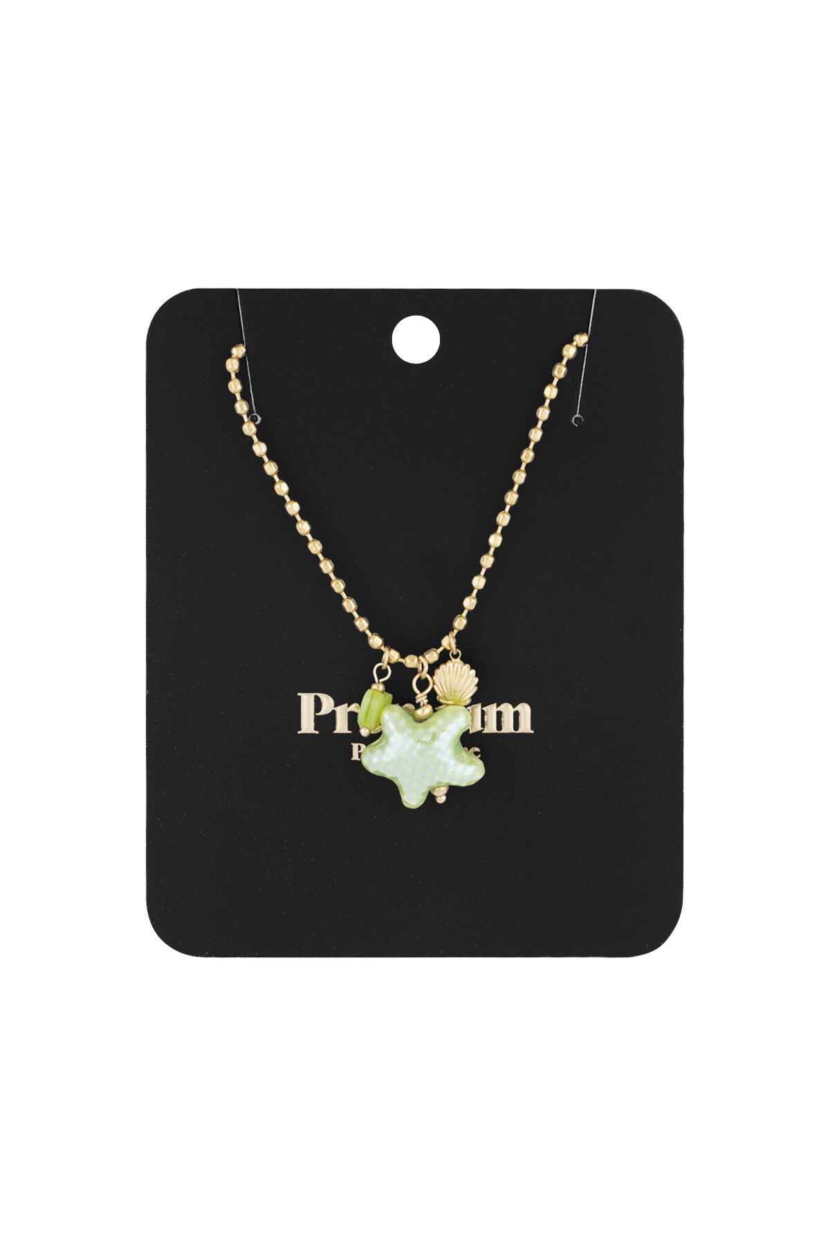 Collier bord de mer - Couleur vert et or Image3