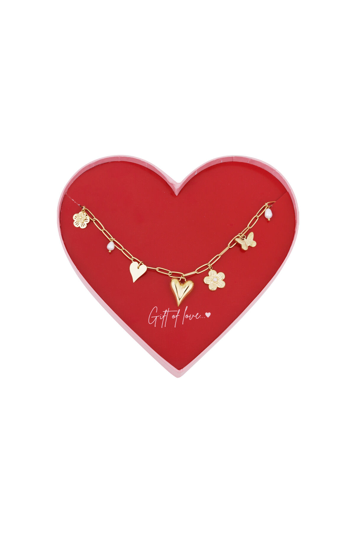 gift of love stainless steel schakel ketting 